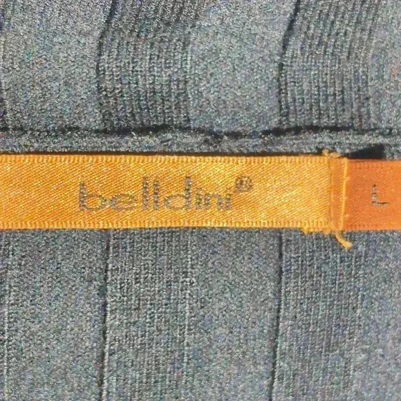 Cable knit sweater Unique Rhinestone Zipper sz L Black - Picture 5 of 7